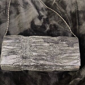 Jessica McClintock Metallic Silver Clutch